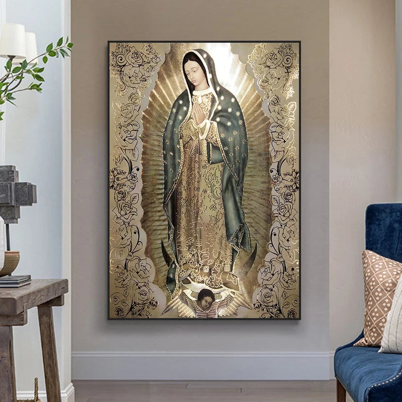 Arte de Parede Retrô Senhora de Guadalupe